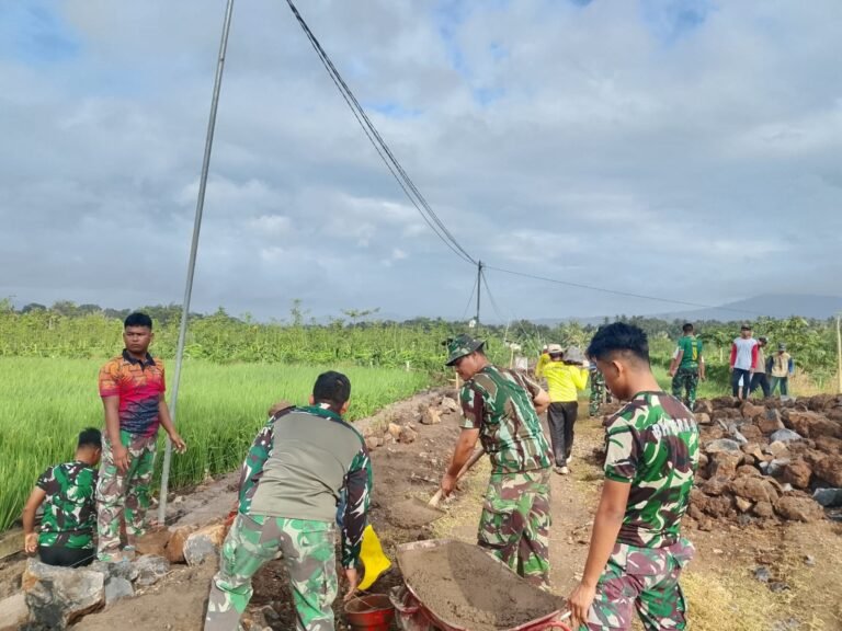 Wujudkan Ketahanan Pangan, Pembangunan Irigasi TMMD Ke-125 Di Desa Kesilir Terus Dikebut