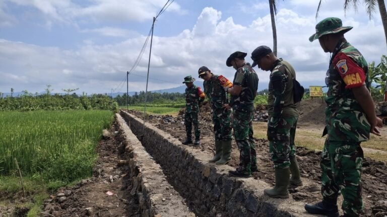 Komandan Kodim 0825 Banyuwangi Tinjau Progres Pembangunan Saluran Irigasi TMMD ke‑125